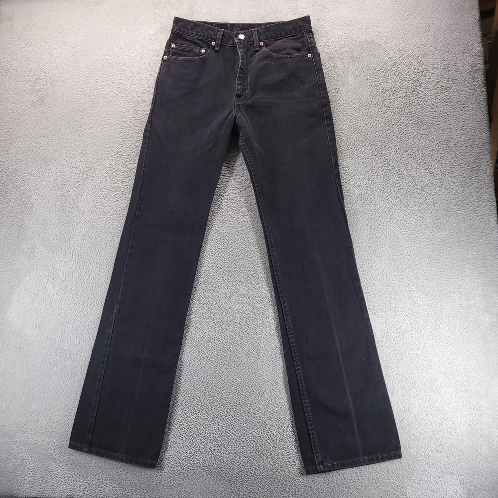 VTG Levis 517 Jeans Mens 33x34 Black Slim Bootcut Dark Wash Made In USA